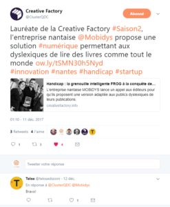 Tweet de la Creative Factory