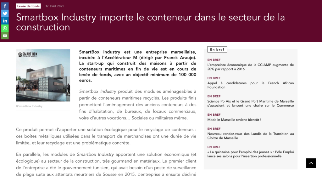 Article sur SmartBox Industry